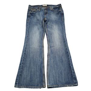 Houston Pants Womens 13 Blue Lowest Rise Button Rhinestone Slim Fit Denim Jeans